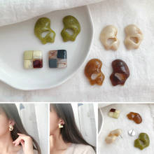 DIY special-shaped square resin earring material original hand work retro art style earpiece patch accessories 2024 - buy cheap