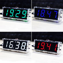 4-digit DIY Digital LED Clock Kit Light Control Temperature Date Time Display with Transparent Case Timer DIY Kit 2024 - buy cheap