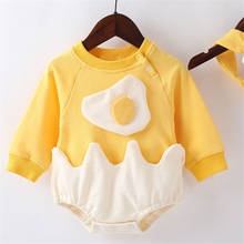 New Lovely Newborn Toddler Infant Baby Rompers Poached Egg Long Sleeve Spring Autumn Jumpsuit+headband Romper Boy Girl Clothes 2024 - buy cheap