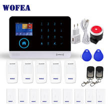 WOFEA-sistema de alarma inalámbrico WIFI GSM para el hogar, kit de sensores de movimiento de puerta, RFID, antirrobo, pantalla táctil LCD 2024 - compra barato