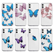 Для iPhone 7, 8, 7Plus, 8Plus, X, XS, 11 Pro, Max, Модный стильный Париж с бабочками, для девушек, летний мягкий прозрачный чехол для телефона, Fundas Cover 2022 - купить недорого