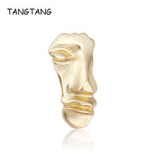 TANGTANG Mask Brooch Golden Plating Large Brooch Pin Pendant High Polished Halloween Jewelry Decoration Suit Ornament Brooches 2024 - buy cheap