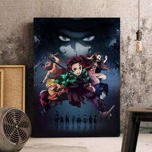 Póster de Anime Demon Slayer Kimetsu no Yaiba Mugen, pegatinas de pared de lona, sala de estar póster para, dormitorio, pintura decorativa interior 2024 - compra barato