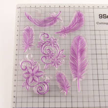 Feather Flower Clear Stamps Rubber Transparent Silicone Stamp Scrapbooking for DIY Card Making Decor Craft Supplies 2024 - buy cheap