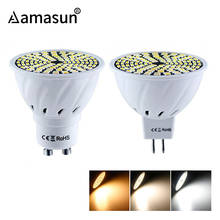 GU10 лампада LED 10 Вт прожектор MR16 GU5.3 светодиодные лампы SMD3014 ампулы светодиодные лампы с регулируемой цветовой температурой 6 шт./лот 2024 - купить недорого