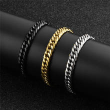 2020 charm Bracelet men's chain on hand men stainless steel cuban link Men's wrist bracelet men Hip-hop rock fashion jewelry 2024 - buy cheap