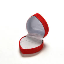 Caixa de transporte em forma de coração 1 peça, mini caixa de anel vermelha fofa para anéis, caixa de exibição e embalagem de joias 2024 - compre barato