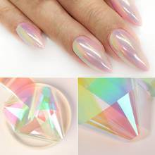 Pink Aurora Sticker Foil Nail Decoration Broken Glass Nail Art Sticker Transfer Foil Nail Transfer Decals for Nail DIY 2024 - buy cheap