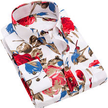 Рубашка Aoliwen мужская с воротником на пуговицах, брендовая деловая Повседневная рубашка с длинными рукавами и принтом, полосатый саржевый дизайн, весна 2021 2024 - купить недорого