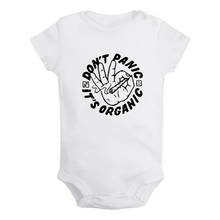 Não entre em pânico é orgânico boa sorte não morrer impresso bebê recém-nascido menina meninos roupas de manga curta macacão outfits 100% algodão 2024 - compre barato