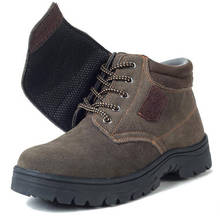 Zapatos de soldadura eléctrica para hombre y mujer, botas de seguridad antideslizantes con punta de acero, a prueba de perforaciones, para trabajo de construcción 2024 - compra barato