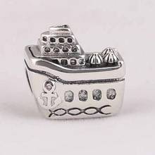 S925 Silver  Bead Vintage Cruise Ship All Aboard Charms fit Lady Bracelet Bangle DIY Jewelry 2024 - buy cheap