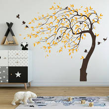 Large Blowing Tree Birds Removable Vinyl Wall Stickers Wall Decals Baby Kids Art Decor DIY Self-adhesive Wallpaper Mural LL2707 2024 - buy cheap