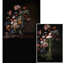 Mehofond-fondos de fotografía de flores para chica, retrato Retro negro, arte Floral, foto de boda para adultos, estudio, accesorios de fotozona 2024 - compra barato