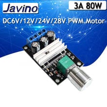 Controlador de velocidade para motor, dc 6v 12v 24v 28vdc 3a 80w pwm regulador ajustável velocidade variável controle com interruptor de potenciômetro 2024 - compre barato