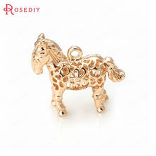 10PCS 18x15MM 24K Champagne Gold Color Plated Brass Small Horse Charms Pendants High Quality Diy Jewelry Accessories 2024 - buy cheap