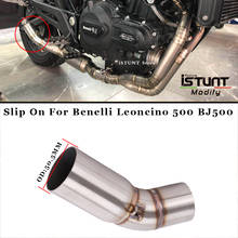 Escape de acero inoxidable para motocicleta, de 51MM medio tubo de conexión, silenciador antideslizante para Benelli Leoncino 500 BJ500 2024 - compra barato