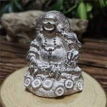 Estatua de Buda de risa, escultura Zen, decoración de jardín de casa, artesanía de resina, piedra Maitreya, figuritas de Buda, adornos de paisaje 2024 - compra barato