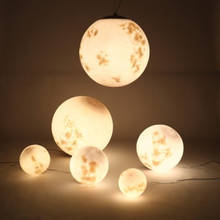 Luminária pendente de luz led, criativa, moderna, nórdica, lua, luminárias bola de vidro, para quarto, restaurante, sala de estar, decoração de casa 2024 - compre barato