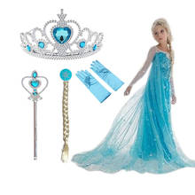 Halloween Elsa Anna Dress Girls Costume Fancy Party Princess Cosplay Dresses Children's Christmas Birthday Clothing Set 3-10Y 2024 - купить недорого