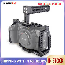 MAGICRIG BMPCC 4K клетка с верхней ручкой для Blackmagic карманной кинокамеры BMPCC 4K для крепления микрофона монитора вспышки света 2024 - купить недорого