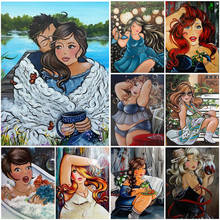 5D DIY Diamond Painting Cartoon Woman Cross Stitch Kit Full Drill Square Embroidery Mosaic Art Picture of Rhinestones Decor Sale 2024 - buy cheap