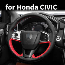 Cubierta de volante cosida a mano para coche, accesorio deportivo para Honda Civic 10, 2016, 2017, 2018, 2020, bricolaje 2024 - compra barato