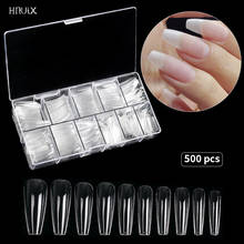 HNUIX 500pcs Long Coffin False Nails Ballerina Nail Tips Full Cover Acrylic Clear Nails False Nails For Gel Nails 2024 - buy cheap