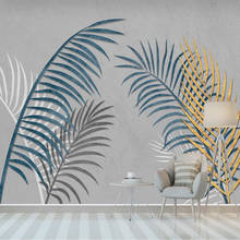 Papel pintado con foto 3D personalizado, Mural nórdico moderno con hojas de árbol, decoración de dormitorio, restaurante, sala de estar, Mural de papel pintado 2024 - compra barato