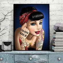 Pintura de diamante 5D DIY "tatuaje de chica", punto de cruz de belleza, taladro completo 3D, Kits de mosaico, Kit para hacer mosaicos, decoración del hogar, regalo 2024 - compra barato