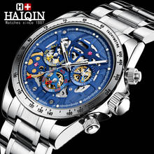 2020 New HAIQIN Men's Watches Mechanical Skeleton Watch For Men Automatic Wristwatch Men Stainless Steel Clock Relogio Masculino 2024 - buy cheap