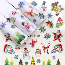 1 Sheet 3D Nail Stickers Art Christmas Decals Snowman Nail Wraps Snowflakes Adhesive Slider Manicure Decoration Tip Tool 2024 - buy cheap