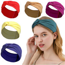 Moda sólida headbands para mulheres turbante hairband headwrap esporte yoga sweatband enfeites de cabelo acessórios headwear 2024 - compre barato
