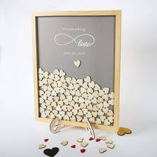 Caixa de assinaturas design do amor para casamento com caixa de assinaturas, casamento em madeira personalizado, decoração rústica 2024 - compre barato
