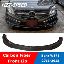 Spoiler de fibra de carbono para para-choque dianteiro, spoiler frontal estilo w176 r para benz a class a250 a260 amg a45 2013 a 2015 2024 - compre barato