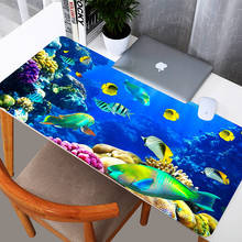 Mousepad com tamanho extendido de mm x mm, tapete de mesa para mouse de jogos de peixes tropicais, oceano 2024 - compre barato