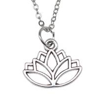 Винтажное серебряное ожерелье «Ом» с цветком лотоса, ожерелье «Ом», ожерелье-чокер, массивное ожерелье, кулон, ювелирное изделие, Модный женский подарок, сделай сам, B325 2024 - купить недорого