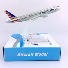 16CM American Diecast airplane 1:400 Boeing B777-200 model aircraft with base alloy plane collectible display toy Gift Decoratio 2024 - buy cheap