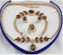 Gran oferta-joyería para mujer, pulsera de cristal Natural amarillo Ojo de Tigre, collar, anillo +-alta calidad, envío gratis 2024 - compra barato