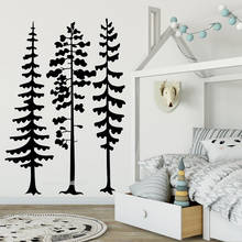 Pinheiro de parede ll878, decalque para quarto de crianças, decoração de parede, grande adesivo de vinil, árvore de pinheiro, madeira 2024 - compre barato