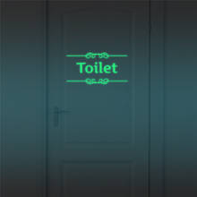 Luminous Bathroom Wall Sticker Glow In The Dark Door stickers Toilet Interior Decor Vinyl Decals Vintage Wall Decor 2024 - buy cheap