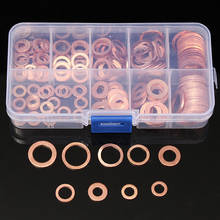 200Pcs Solid Copper Washer M5-M14 Flat Ring Sump Plug Oil Seal Assorted Set Box 2024 - buy cheap