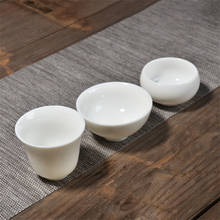 Белая фарфоровая чайная чашка ручной работы керамическая пигментированная чайная чашка китайская кунг-фу чашка для воды чайный набор Высококачественная чайная чаша посуда для напитков 2024 - купить недорого