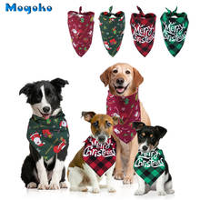 Mogoko Christmas Dog Cat Bandana Polyester Puppy Scarf Bib Grooming Accessories Triangular Bandage Collar Neckerchief for Pets 2024 - buy cheap