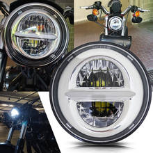 Faro Led con halo de 5,75 pulgadas, anillo blanco DRL, Ojo de Ángel, para Sportster Touring - Super Glide Dyna Sportster 5, Faro de 3/4 pulgadas 2024 - compra barato