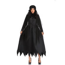 Black Witch Cosplay Halloween Costumes for Women Gothic Ghost Dress Vampire Spiderweb Nightmare Before Christmas Anime Costume 2024 - buy cheap