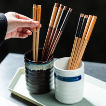 Juego de 5 pares de palillos de madera, palillos de comida reutilizables, palillos de madera japoneses para comida, vajilla de Sushi, utensilios de madera 2024 - compra barato
