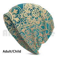 Teal Green And Gold Mandala Pattern Beanie Hedging Cap DIY Print Cushion Teal Green Gold Mandala Pattern Patterns Mandala 2024 - buy cheap