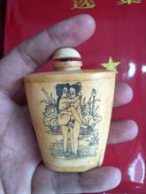 Rare Qing Dynasty Bone Snuff Bottle,Love,Hand Painting, Free Shipping 2024 - buy cheap