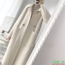 Spring Autumn Women Trench Coat Long White Warm Outwear Pocket Turn-down Collarloose Female Wool Coat Single Button Raincoat 2024 - buy cheap